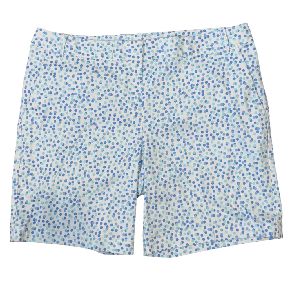 Cotton Stretch Summer Coastal Polka Dot Shorts (8) Womens Izod Golf Casual White